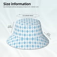thumbnail image 6 of Disketp Blue And White Squares Print Reflective Bucket Hat Beach Hat Summer Travel Sun Hats Fisherman Cap, 6 of 8