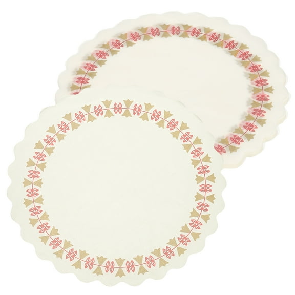 100pcs Lace Paper Doilies, 7.08 Inch Round Paper Placemats, Flower Decorative Lace Doilies for Cakes Desserts Crafts Wedding, Christmas Table Decoration, White