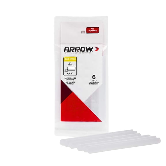 Arrow Fastener AP5 All Purpose 1/2-Inch Glue Sticks, 6-Pack, Set of 3