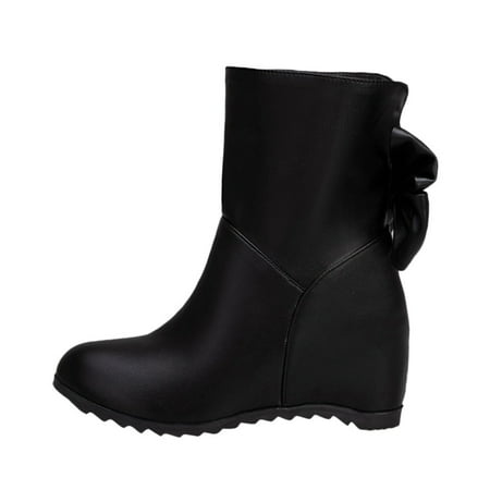 

Aoochasliy Womens Boots Winter Clearance Fashion Large Size Wedge Heel Round-toe High-heel Booties