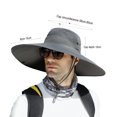 thumbnail image 2 of Sombrero de visera solar de ala grande, sombrero de pescador con máscara transpirable de verano para hombre, sombrero informal para exteriores, 2 of 6