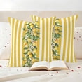 thumbnail image 3 of Yellow Lemon Stripes Outdoor Waterproof Pillow Covers, Summer Spring Fruit Flowers Leaves Decorative Square Throw Pillowcase Sofa Cushion Sham for Patio/Couch/Chair, 16"x16" 2 Pack, 3 of 8