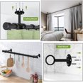 thumbnail image 3 of LNGOOR Ceiling Curtain Rod Bracket  Heavy Duty Curtain Rod Holder  Stainless Steel  Matte Black Ceiling Curtain Rods Hooks Hangers Fit for 1 1/4 Inch Drapery Poles  Set of 4, 3 of 6