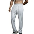 thumbnail image 2 of Styesk Men's Pants Men Foot Binding Solid Color Elastic Waist Draw Rope Pocket Sweatpants Trousers, 2 of 4
