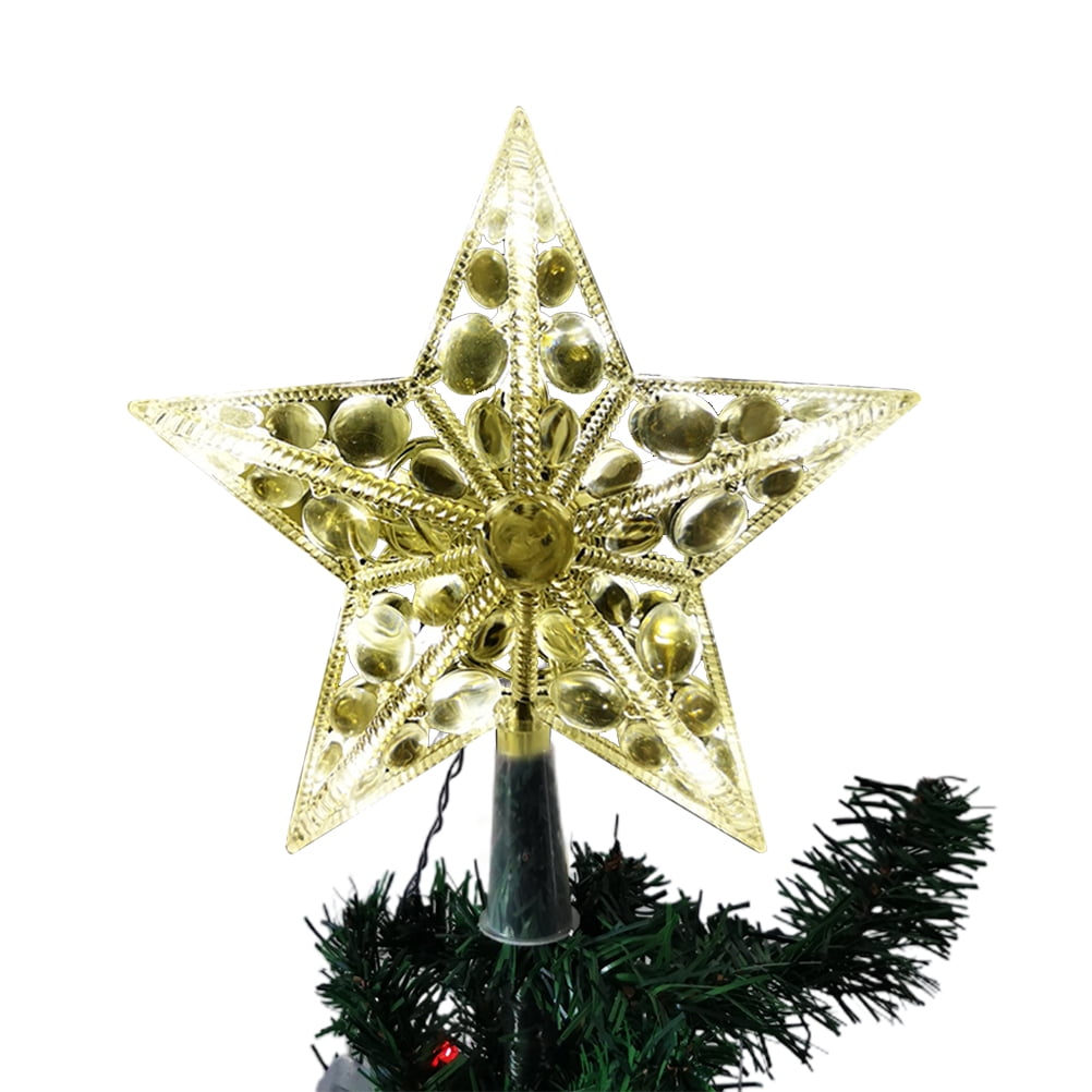 TAWOHI Christmas Tree Topper with 20 LEDs Battery Operated Fivepointed