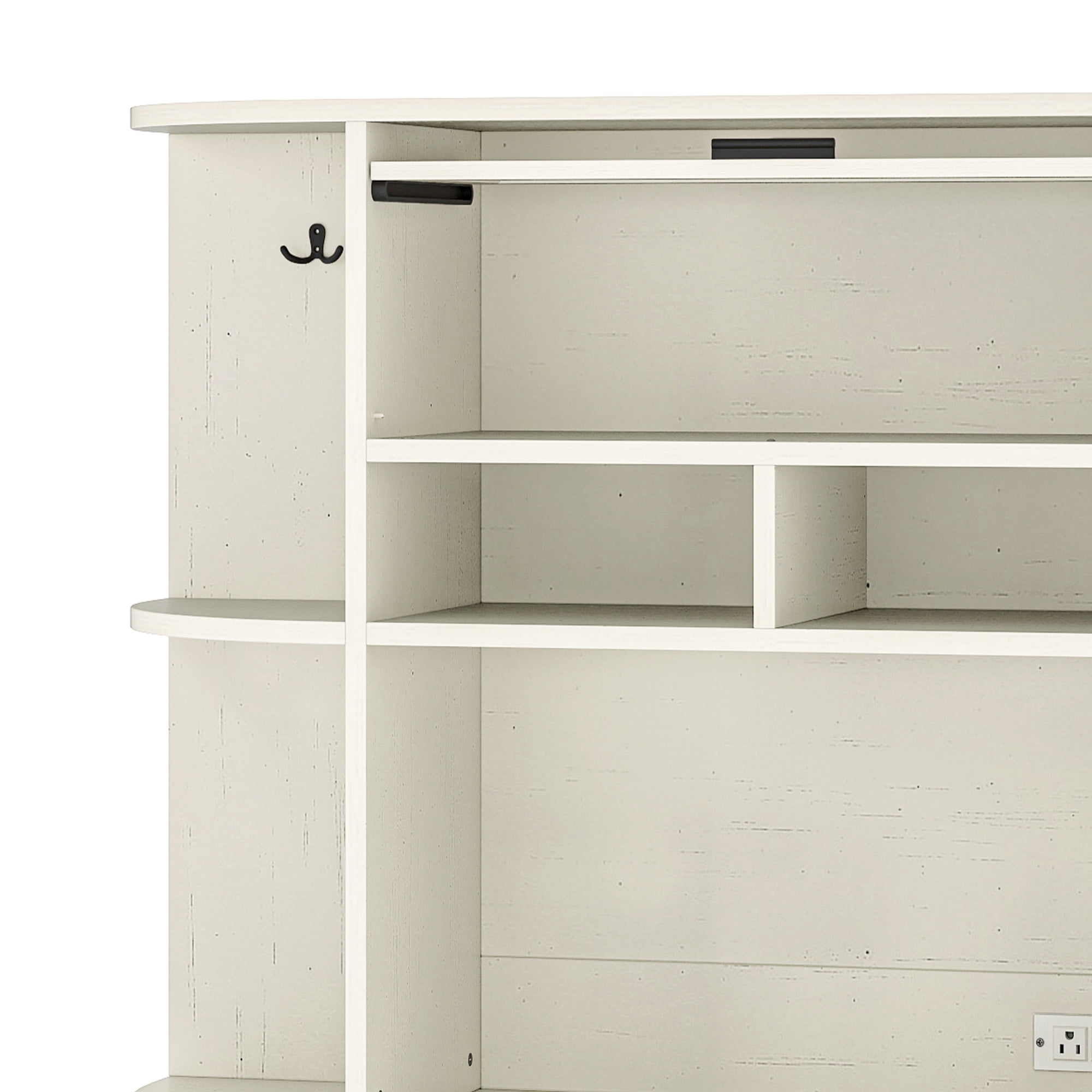 Uforic 67"H Pantry Storage Cabinet with Power Outlets, Kitchen Cabinet with Doors & Drawer, White
