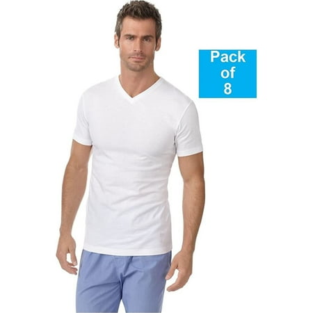Fruit of the Loom Mens 8Pack White V-Neck Undershirts 100% Cotton T ...
