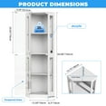 thumbnail image 2 of BROTTAR 65" Corner Glass Display Cabinet with LED Lights, 4-Tier Showcase Display Case with Glass Doors & Human Body Sensor for Collectibles, Liquor, White, 2 of 7