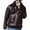 Coffee, variant on Mens Winter Coats Vintage Faux Leather Sherpa Lined Bomber Jacket Casual Warm Turn-Down Collar Thick Fleece Jackets Overcoat