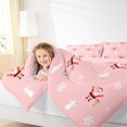 thumbnail image 4 of Castle Fairy 4-Piece King Size Bed Sheet Set - Monogram Bow Christmas Snowflake Print, 4 of 8