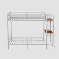 thumbnail image 5 of Leumius Full over Full Bunk Bed with Desk,Metal Bed Frame with Full Length Guardrails and Ladders, White, 5 of 7