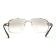 thumbnail image 4 of Womens Classic 90s Rimless Jewel Chain Arm Round Wrap Sunglasses Gold Grey Clear, 4 of 4