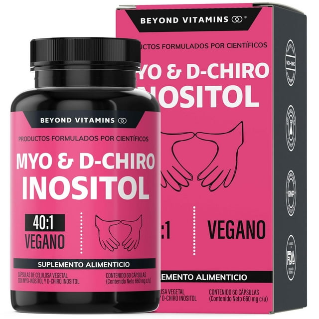 Suplemento Alimenticio Beyond Vitamins Inositol 40:1 Myo y D-Chiro Vegano para Mujer