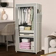 thumbnail image 5 of Portable Closet,Portable Wardrobe Closet for Small Room,Clothing Organizer Storage Rack with Non-woven Fabric Cover,Standing Closet,Storage Closet for Bedroom - Quick and Easy Assembly, 5 of 9