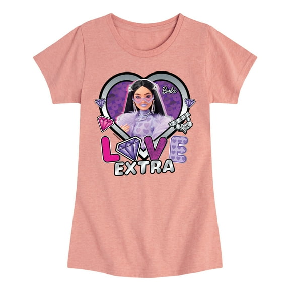 Barbie - Love Extra - Girls Fitted Short Sleeve Graphic T-Shirt