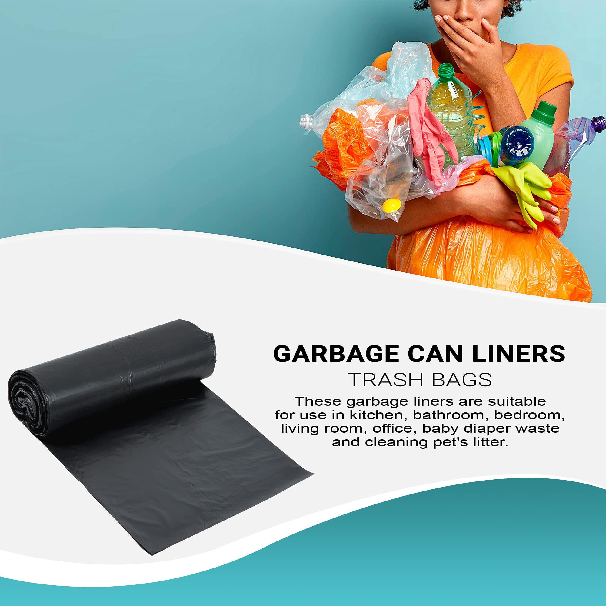 Garbage Bags High Density Opaque Black 200 count 36 x 58 in 55 gallon Regular Duty