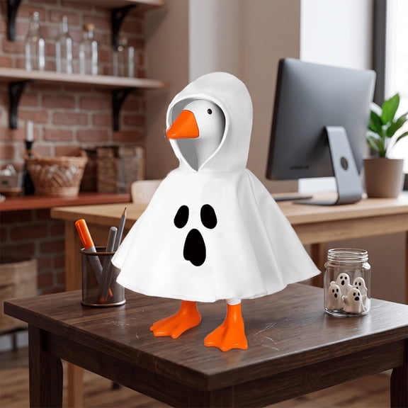 AZXY Halloween Porch Goose Outfit, Costume Set for 7 Inch Cement or Plastic Porch Goose Statue, Slip‑on Decorative Goose Clothes, Halloween Decor for Tabletop Desk Home Indoor Decoration