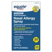 (3 pack) Equate Nasal Allergy Spray, 24 Hour Relief, Non-Drowsy, 120 Sprays, 16.9 ml
