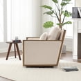 thumbnail image 3 of Relaxing 27" Swivel Barrel Chair | Double Cushions Support | Waist Pillow | 360 Degree Swivel, Upholstered Accent Sofa Chair, Arm Chair for Living Room, Nursery, Bedroom, Beige, 3 of 9