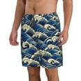 thumbnail image 2 of Logiee Japanese Water Wave Print Mens Swim Trunks Quick Dry Board Shorts,Breathable Hawaii Beach Shorts Swimwear Bathing Suits-3X-Large, 2 of 6