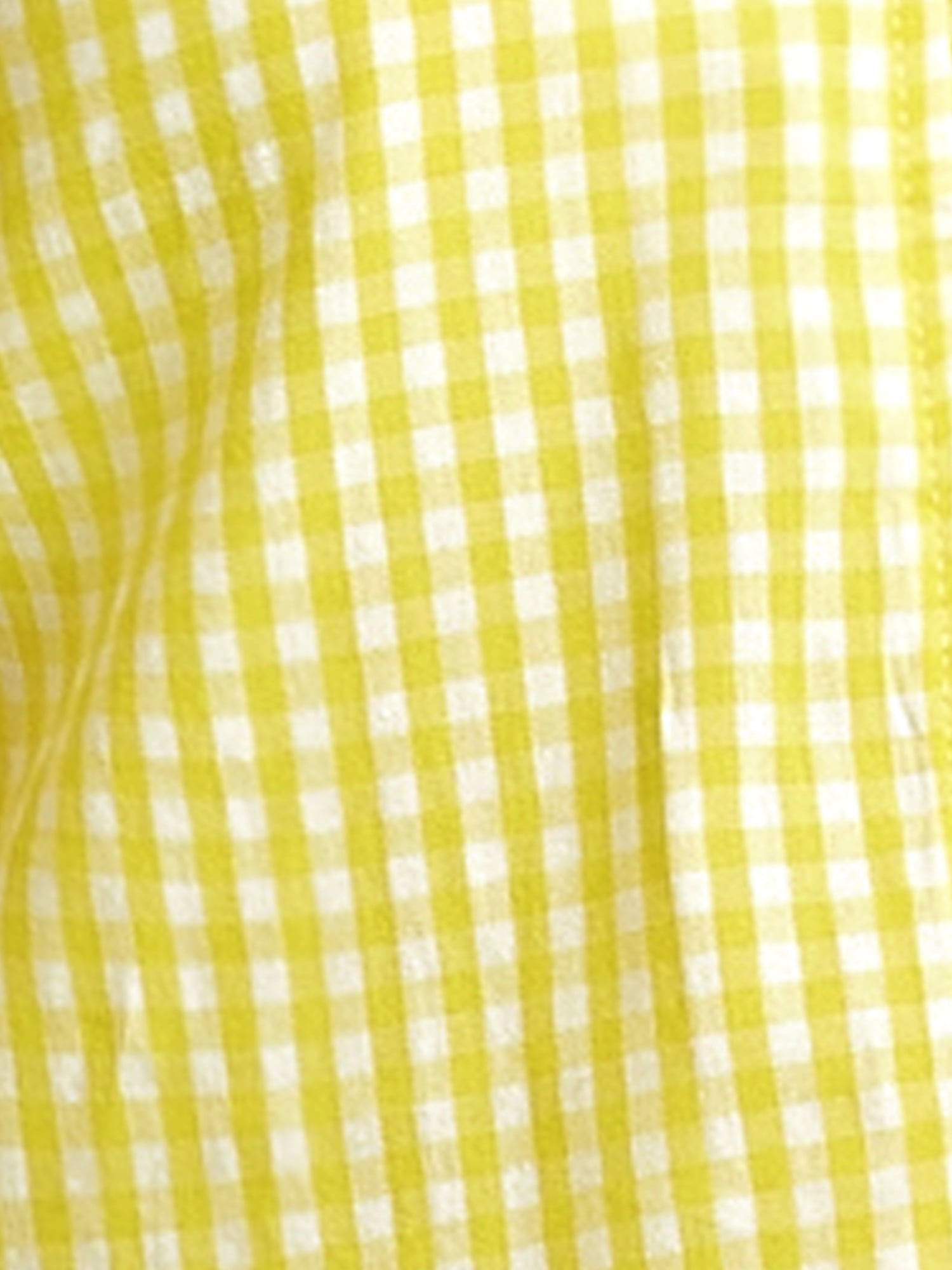 DARING DIVA Women's Cap Sleeve Plaid Gingham Ruffle Blouse XL Yellow