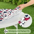 thumbnail image 5 of Red White Blue Baseballs and Stars Pattern Round Fitted Tablecloth with Elastic Edge,Dining Table Cover Waterproof,Outdoor Round Tablecloth for Camping,Dining,Indoor and Outdoor, 5 of 7