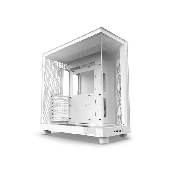NZXT H6 Flow Compact Dual-Chamber ATX Mid-Tower Airflow Computer Case, White