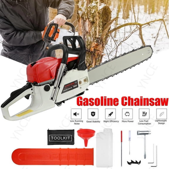 Ynce Top-Handle-Chainsaw-Gas-Powered - 20 Inch Gas Chain Saw, Portable Gas Saw Lightweight 58CC 2-Stroke for Trees Wood Cutting