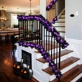thumbnail image 6 of Hvmvliv Halloween Garland Decor with Lights Halloween Black Maple Leaf String Lights Halloween Horror Hanging Garland Decorations Purple, 6 of 7