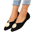 thumbnail image 4 of Miluxas Women’s Pointed Toe Ballet Flats, Gold Round Metal Accent Slip On Shoes, Soft Cushioned Casual office Dress Flats Black 7.5(41), 4 of 9