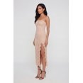 thumbnail image 2 of Women's Ruffle Trim Side Slit Lace Overlay Midi Dress, 2 of 3