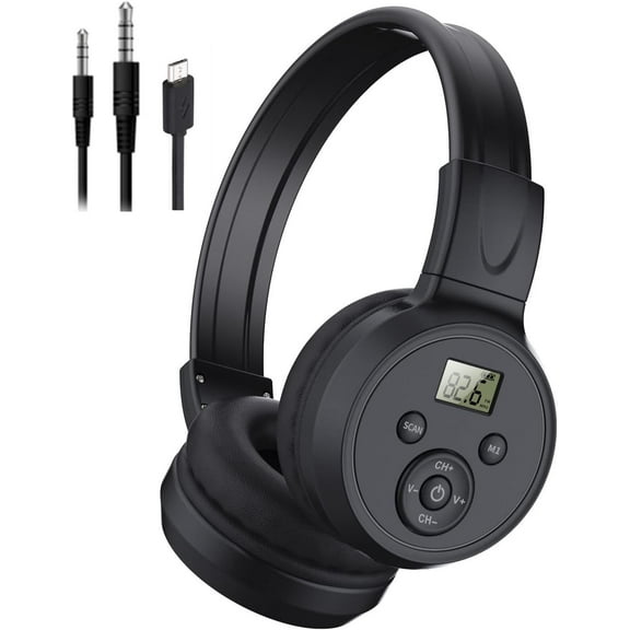 Portable Personal FM Radio Headphones FM Headset Radio Receiver for Meeting, Daily Works, Hiking, Jogging