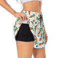 thumbnail image 2 of Haiem Cute Carrot Women's 2 in 1 Running Shorts - Lightweight Athletic Workout Gym Yoga Breathable Sports Shorts Liner with Phone Pockets-X-Large, 2 of 9