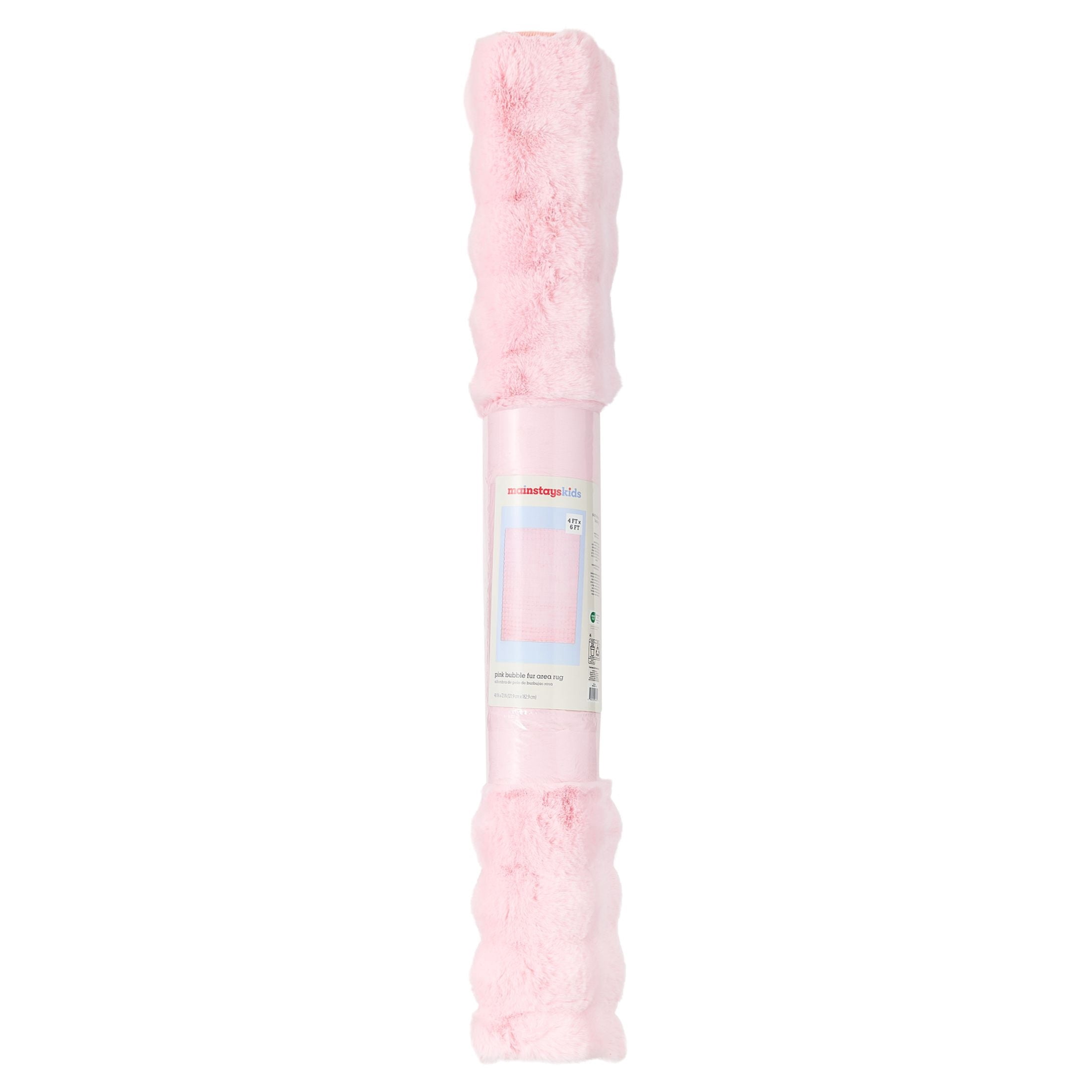 Mainstays Kids Bubble Fur Area Rug, Light Pink, 4 ft x 6 ft