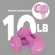 thumbnail image 4 of Set de 2 Mancuernas X-Rush Hexagonales de 10 lbs (20 lbs) con Recubrimiento de Neopreno Violetas, 4 of 8