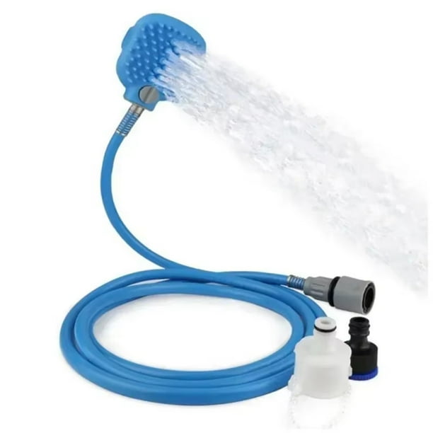 Ducha Portátil para Mascotas: Boquilla de Masaje de Silicona para Perros y Gatos, Kit de Baño con Presión de Agua Ajustable y Manguera.