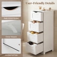 thumbnail image 2 of Gymax Bathroom Floor Cabinet Freestanding Narrow Side Storage Organizer w/ 4 Drawers, 2 of 6