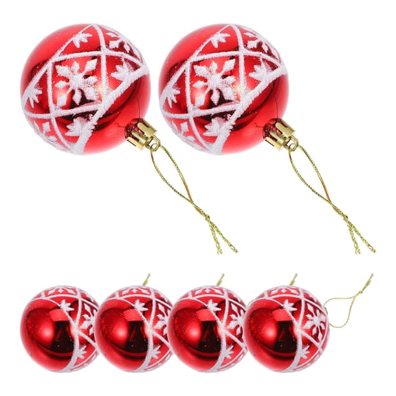 HEANUJJ 6Pcs Red Xmas Tree Pendant Ornaments for Festive Holiday Decoration and Party Use