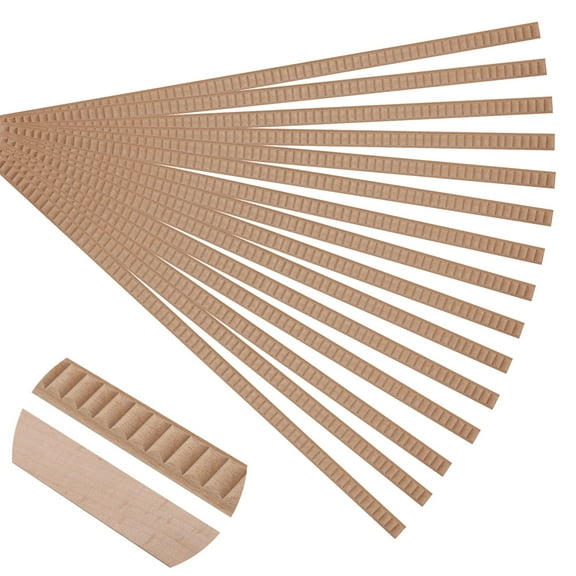 15-Pack 15.75" Unfinished Wood Astragal Trim - Easy to Paint, Cute Decorative Molding DIY Craft for Furniture Frame, Mirror Edge, Wall, Door, Closet, Dresser, Shelf