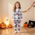 thumbnail image 2 of TOWED22 Boys Girls Halloween Pajamas Ghost Graphic Long Sleeve Pant Sets Pumpkin Pjs Kids Holiday Sleepwear, 2 of 7