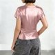 thumbnail image 5 of Tops de Cuello Redondo para las Mujeres de Moda Primavera Verano Manga Corta Base Blusa, Poliéster Suave Fresco Uso Diario, 5 of 6