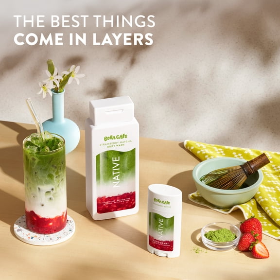 Native Strengthening Conditioner, Limited Edition Strawberry Matcha, Silicone Free Conditioner for Women and Men, Boba Café, 16.5 fl oz