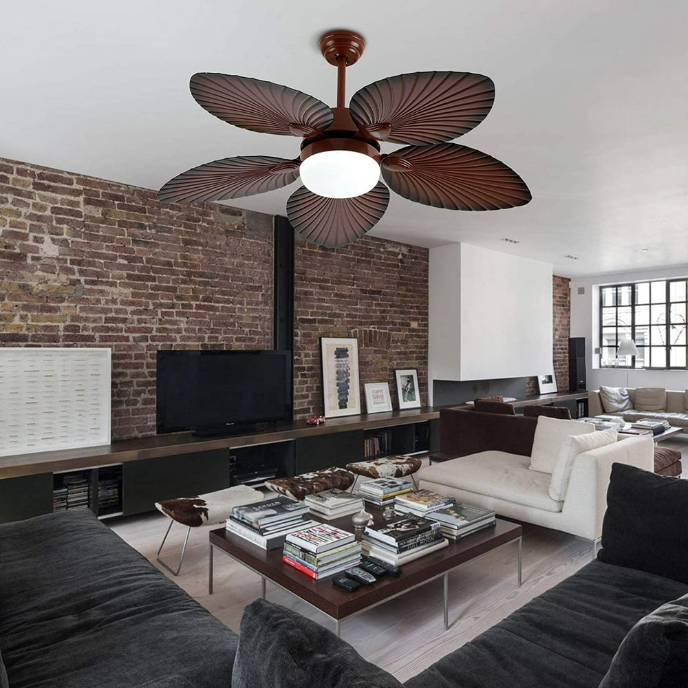 Oukaning 52" Palm Island Bali Ceiling Fan, Outdoor Ceiling Fan Remote