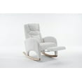 thumbnail image 3 of Rocking Chair Nursery, Nursery Rocking Chairs with Adjustable Footrest & Side Pocket, Comfy Rocking Chairs in Teddy Fabric, Reading Arm Glider Chair for Bedroom, Living Room, Office, Ivory, 3 of 9