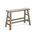 thumbnail image 1 of Pemberly Row Modern 24" Mahogany Wood Bench in Beach Pebble Beige, 1 of 2