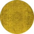 thumbnail image 1 of Ahgly Company Indoor Round Oriental Yellow Industrial Area Rugs, 7' Round, 1 of 4