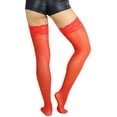 thumbnail image 2 of ToBeInStyle Women's Sheer Nylon Thigh High With Seamless Lace Top, 2 of 5