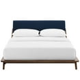 thumbnail image 5 of Modway Luella Solid Wood/Fabric Queen Platform Bed in Walnut/Blue, 5 of 6