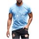 thumbnail image 5 of Hombres Pantalones Cortos de Manga Corta Impresa Casual Cuello Redondo Superior, Camisa de Moda para el Verano Y la Primavera, 5 of 8
