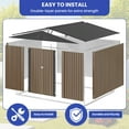 thumbnail image 3 of ModFusion 10x8 ft Metal Storage Shed with Upgraded Framework, Lock, Air Vent, Outdoor Utility Building Workshop, Brown, 3 of 12